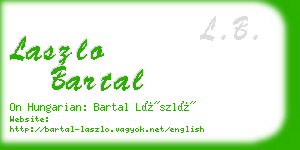 laszlo bartal business card